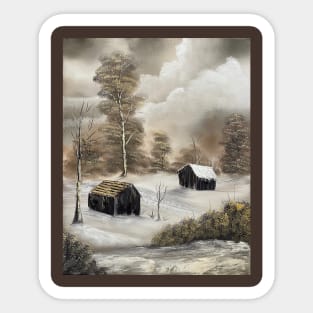 Winter Cabin Sticker